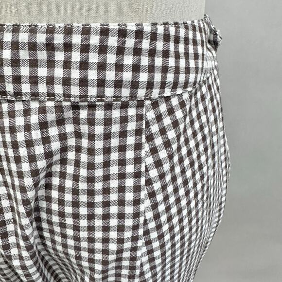 ASOS brown/white gingham pleat front high rise trouser Size 10 Cotton - Picture 15 of 16